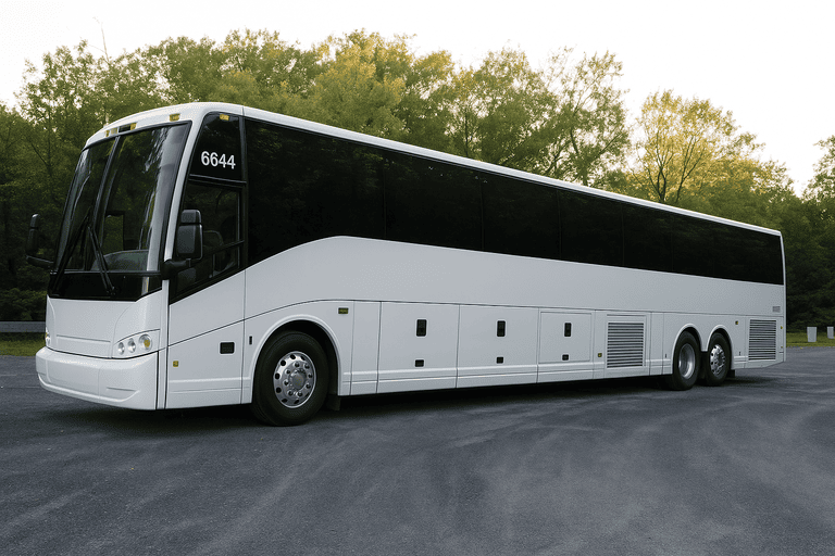 exterior of Burbank Minibus Company coach bus