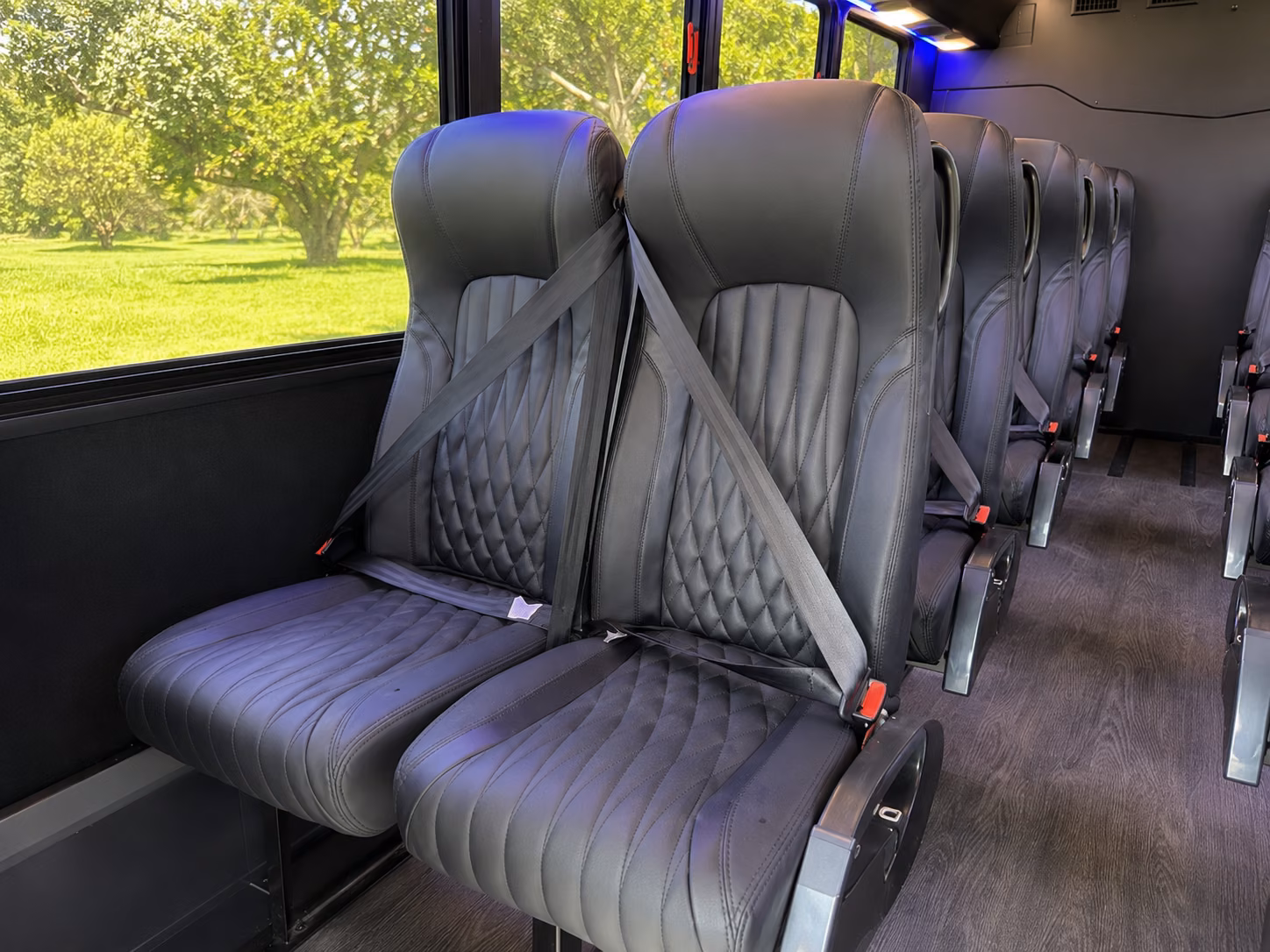 burbank 18 passenger minibus inside