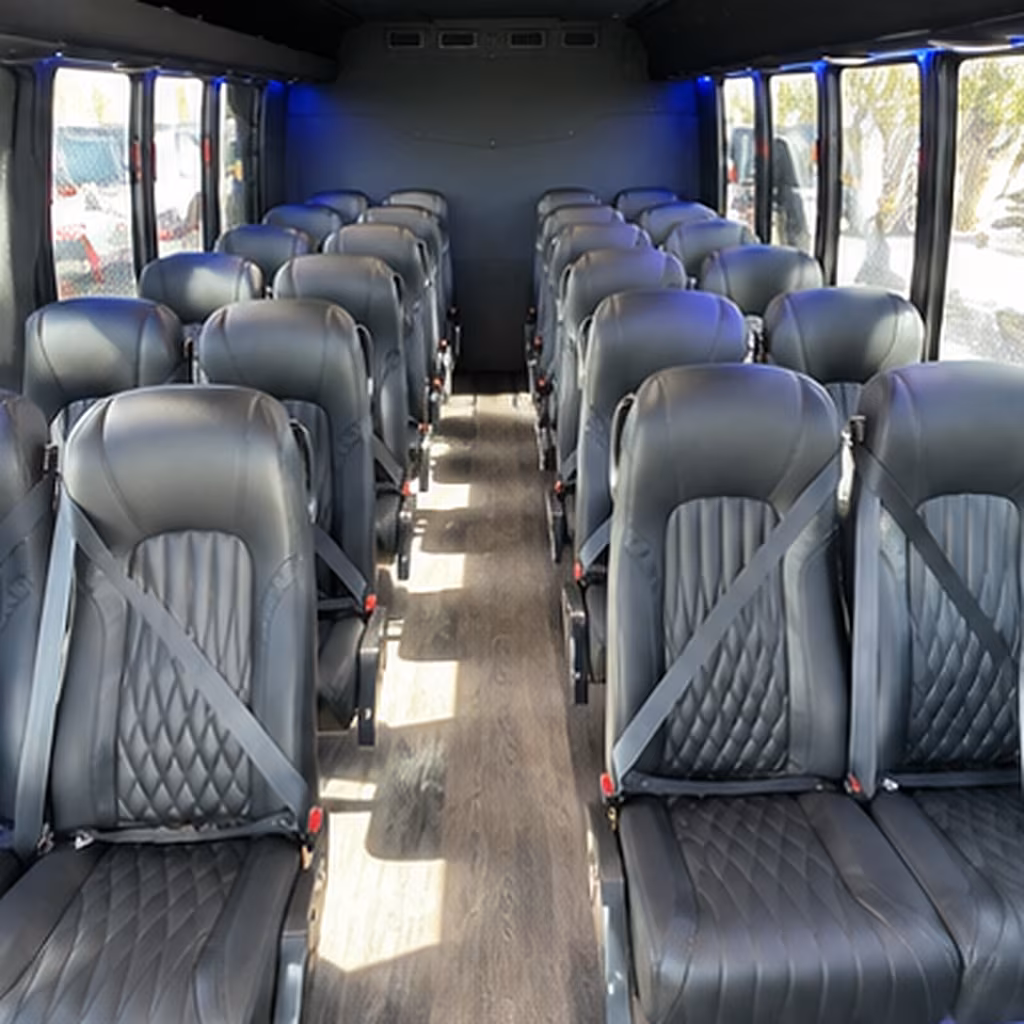 burbank 25 passenger minibus inside