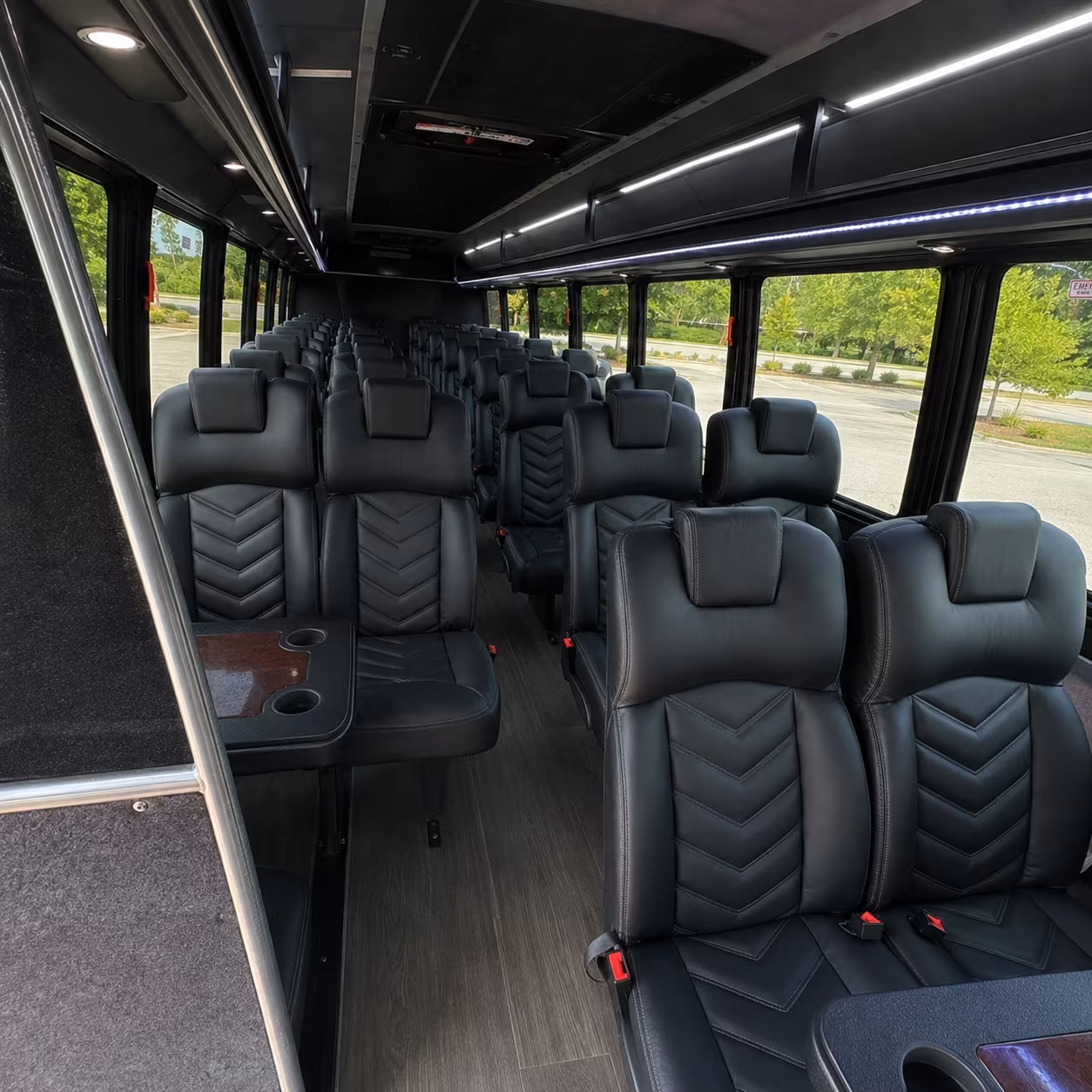 burbank 28 passenger minibus inside