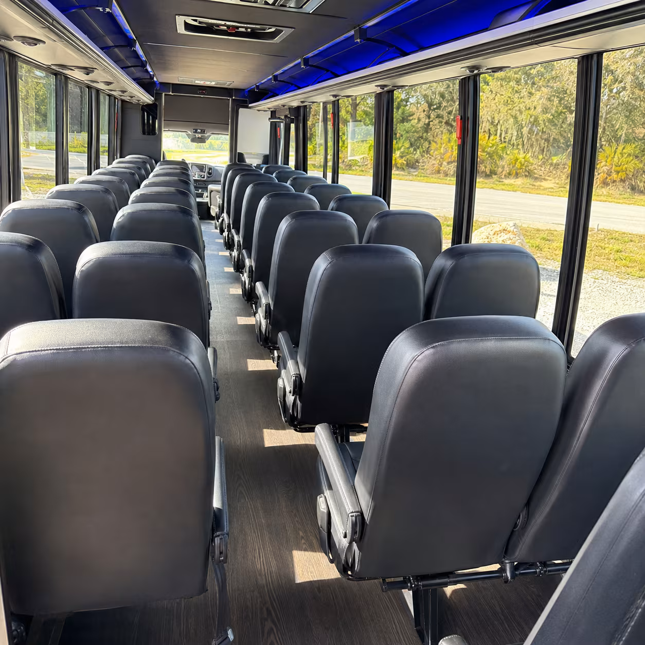 burbank 30 passenger minibus inside