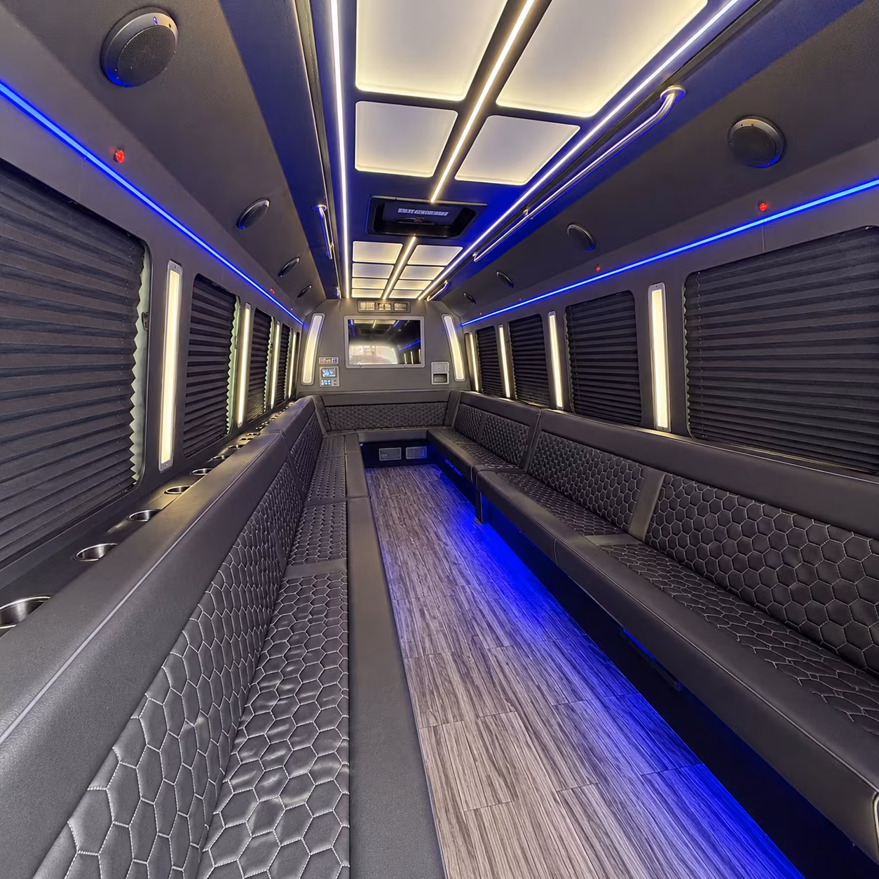 burbank 30 passenger party bus interior
