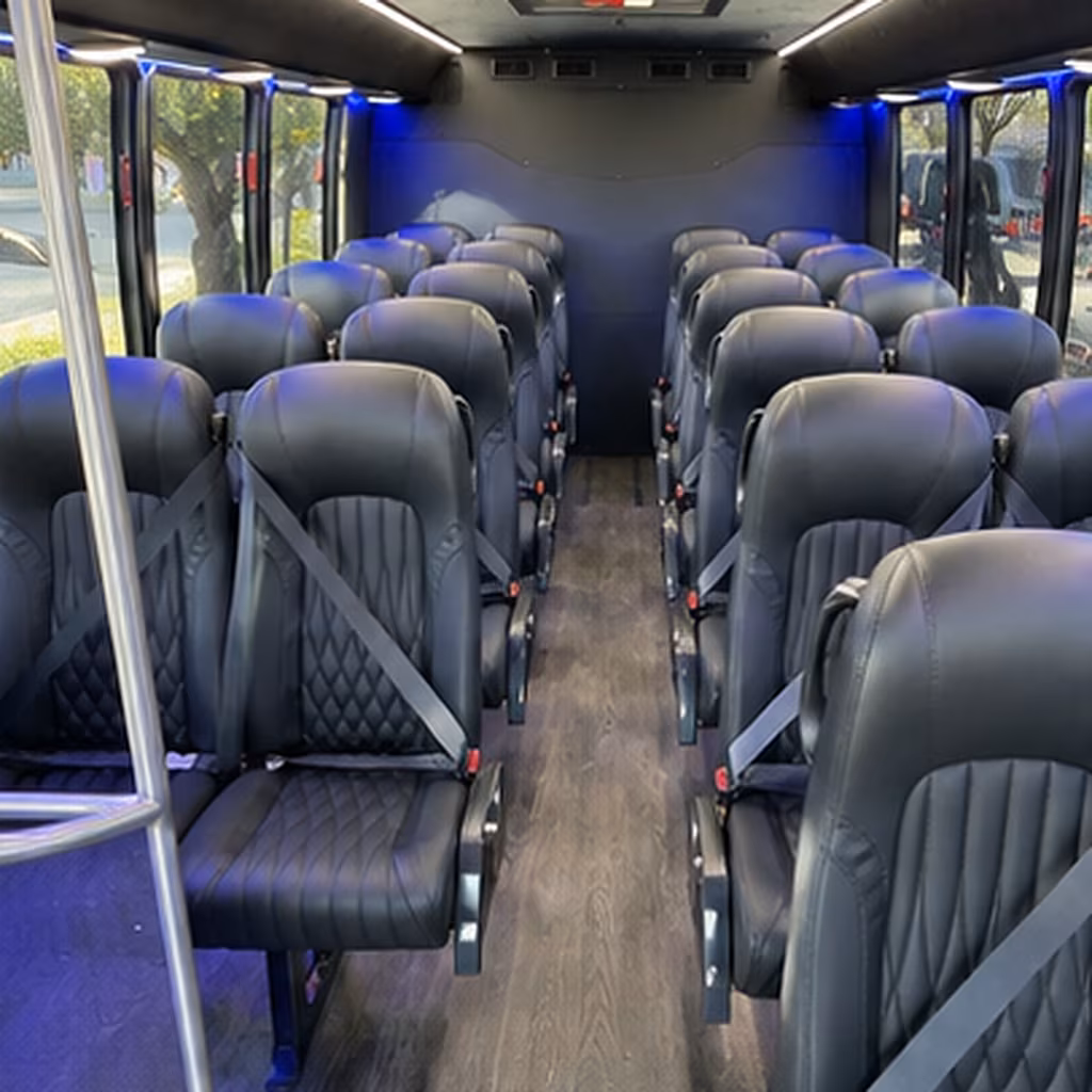 burbank 35 passenger minibus inside