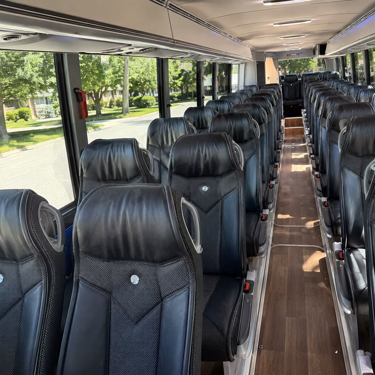 burbank 40 passenger charter bus inside