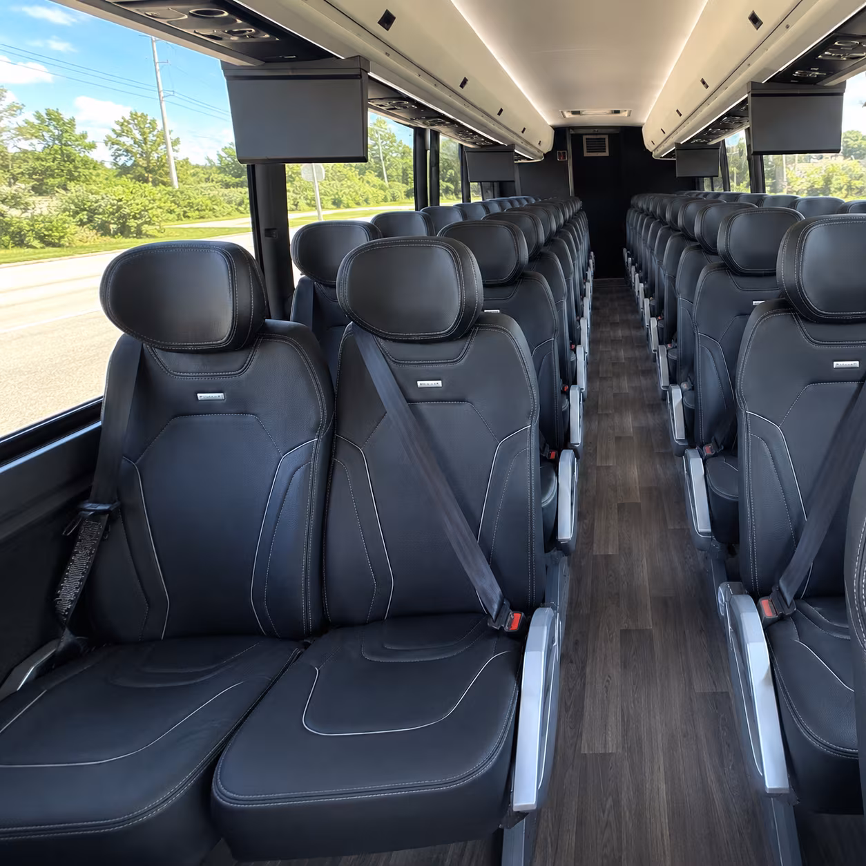 burbank 47 passenger charter bus inside