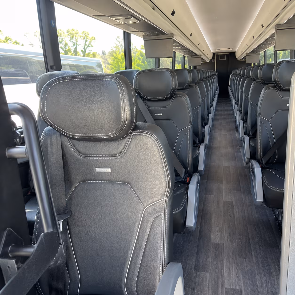 burbank 47 passenger charter bus interior