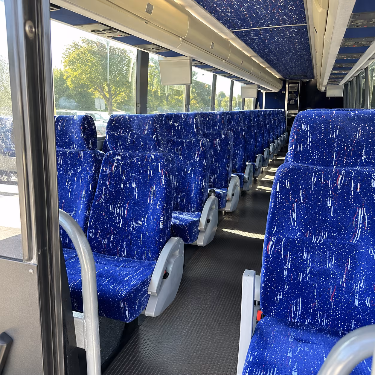 burbank 50 passenger charter bus inside