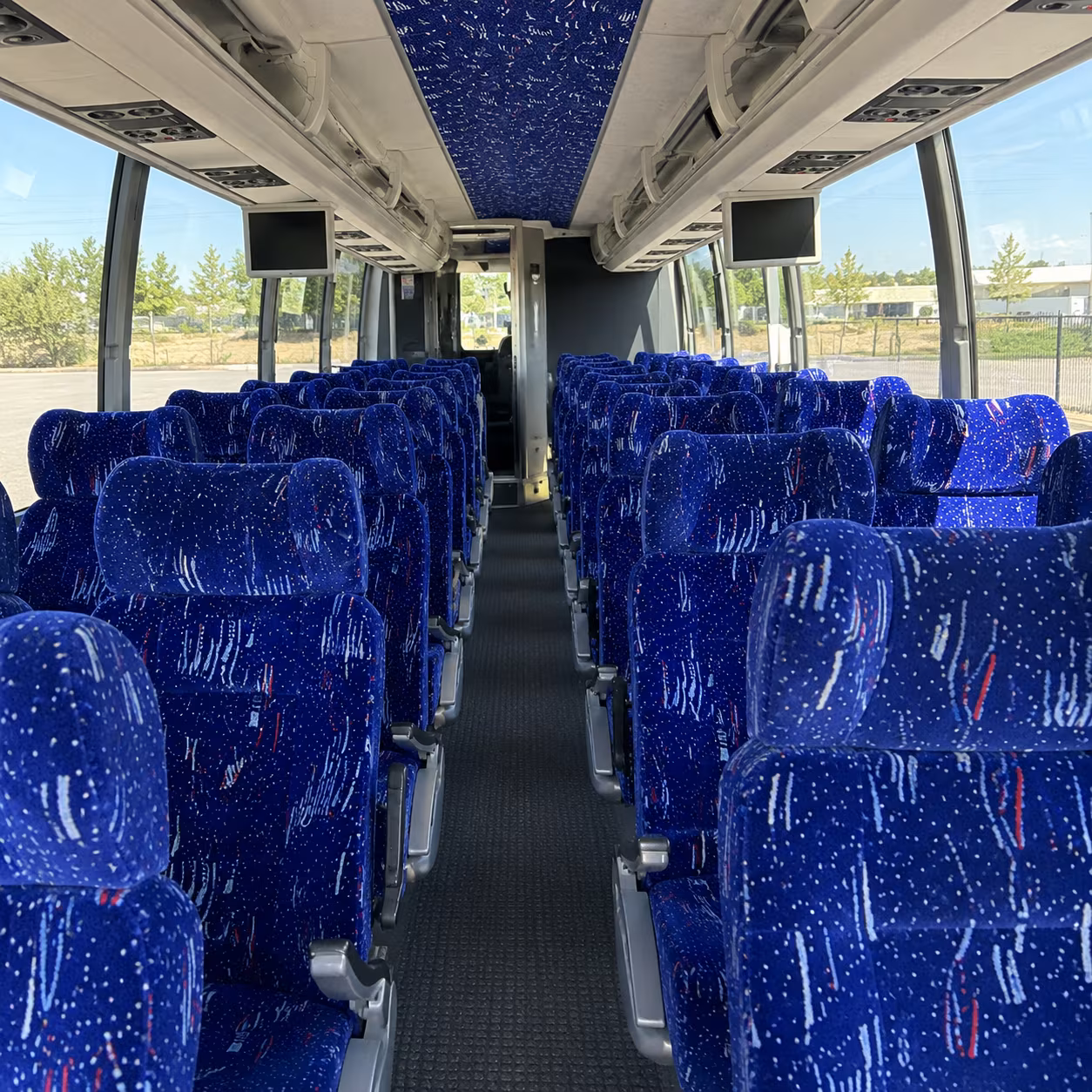 burbank 54 passenger charter bus interior